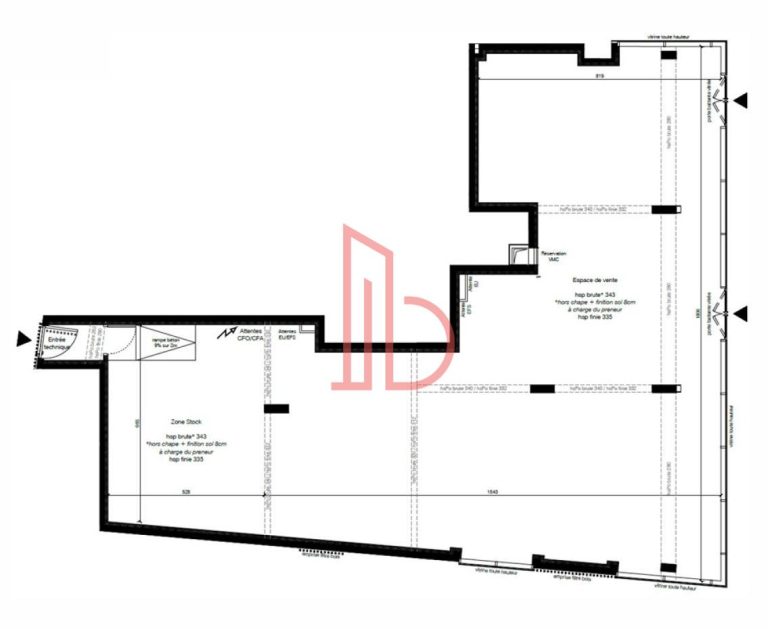 Location de bureau Le bouscat 225 m²